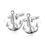Nautical Silver Anchor Cufflinks-CL-0099
