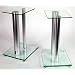 1 Paar Boxenst�nder V2 ALU-Silber aus Glas / Alu mit Spikes, 2 S�ulen, Kabelkanal