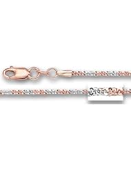 14K 2 Tone Rose & White Gold Sparkle Chain (Width 1.5mm)