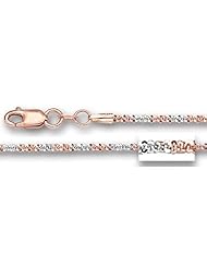14K 2 Tone Rose & White Gold Sparkle Chain (Width 1.5mm)