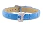 Diamond Clip On Initial letter "J" with Blue Leather Bracelet