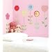 FunToSee Polly Patch Flowers Themed Room Stickers, Set of 6, Gingham
