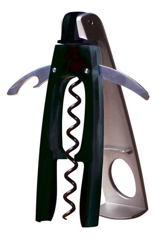 Screwpull 3-in-1 Corkscrew, Foilcutter, and Bottle Opener, Black