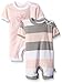 Burt's Bees Baby Set Of 2 Bee and Stripe Organic Shortalls