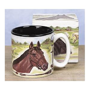 Beautiful Horse In Pasture Coffee Mug For Horse Enthusiast by Kitchen and Tableware
