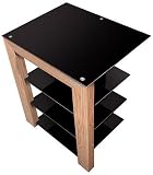 NorStone Pi&ugrave; - Meuble Hifi - 4 tablettes - Finition Noir Laqu&eacute;