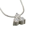 Three Stone Platinum Diamond Pendant with Chain