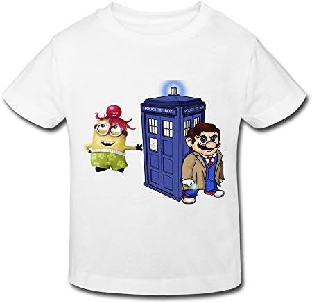 Toddler Kids Minions Doctor Who Tardis T-Shirt Little Boy's Girl's White Age 4 Toddler Halloween