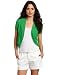 Chaus Women's Cap Sleeve Ribbed Trim Shrug, True Green, X-Large
