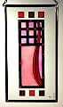 Charles Rennie Mackintosh New Hill House Larger Panel in Pink in Stained Glass