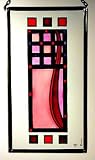 Charles Rennie Mackintosh New Hill House Larger Panel in Pink in Stained Glass