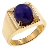 14K Gents Cabechon Genuine Lapis Ring