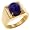 14K Gents Cabechon Genuine Lapis Ring (Size: 9)