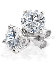 1/4 Ct. tw Diamond Stud Earrings in 14K White Gold (4-Prong, Round-Cut, H-I, I2-I3)