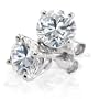 14K White Gold Round Diamond 4-Prong Stud Earrings (1 1/2ctw, G-H, SI2-I1)