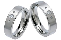 cBlue [Diamond] Titanium Three Stone Diamond Ring