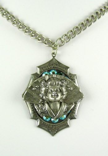 Rocker Jewelry Small Geisha Girl Pendant Geisha Necklace Chain Length: 16 Inch