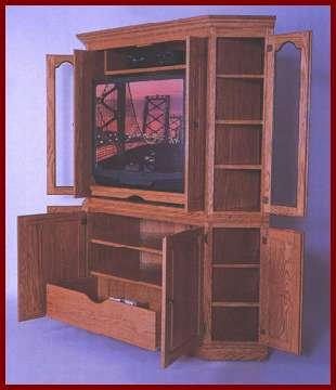 2 PC Corner Entertainment Center-Maple (Natural Finish)