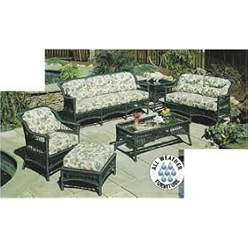 Palm Springs All Weather Wicker 6 Piece Set-Hunter Green by DF Wicker Rattan