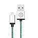 Apple iPhone 6 Charger, F-color&trade 3ft Nylon Braided 8 pin to USB SYNC Cable Charger Cord for Apple iPhone 6 6 Plus 5 5s 5c, iPad Air 2 mini, iPod 5 and more( Compatible with iOS 8 ) Silver