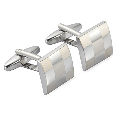 ALASKA BEAR - Classic Silver Cufflinks Set for French Sleeve Dress Shirts