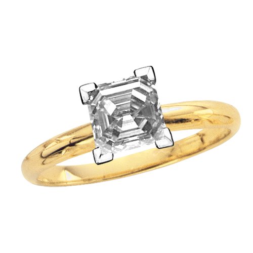 0.73 ct. K   SI1 Asscher Cut Diamond Solitaire Ring