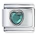 May Emerald Birthstone Heart Italian Charms Bracelet Link