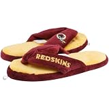 Washington Redskins Ladies Red-Gold Plush Thong Slippers (Large)