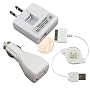 Retractable Hotsysnc Charging USB Data Cable + USB Car Charger + USB Home Travel Charger for Apple iPhone 3G / Apple iPhone 3GS