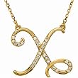 14k Yellow Gold Exhilarating X Initial Diamond Necklace