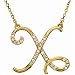14k Yellow Gold Exhilarating X Initial Diamond Necklace