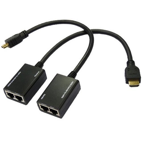 HDMI Extender over Cat5e/6 Cables 1080p (Up to 100 Feet ) - Supporting DVI Equipments when Used with an HDMI to DVI Adapter
