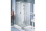 IMAGE OF Sterling CI2900A-32S/W Silver Frame / White Walls And Base Economy Corner Entry Shower Kit CI2900A-