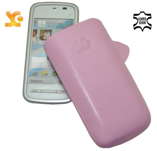Suncase Ledertasche (Lasche mit R&uuml;ckzugfunktion) f&uuml;r Nokia 5230 pink Preisvergleich