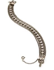 Sorrelli " Andalusia" Linked Chain and a Silk Rhinestone Chain on a Multi-Strand Bracelet