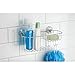 InterDesign Reo Power Lock Suction Bathroom Shower Combo Caddy Basket for Shampoo, Conditioner, Soap - Stainless Steel