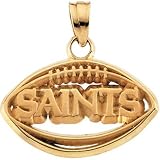 14k Yellow Gold New Orleans Saints Football Pendant