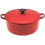 Le Creuset Enameled Cast-Iron 4-1/2-Quart Round French Oven, Red