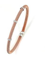 Sterling Silver - Silver Cubic Zirconium Bangle