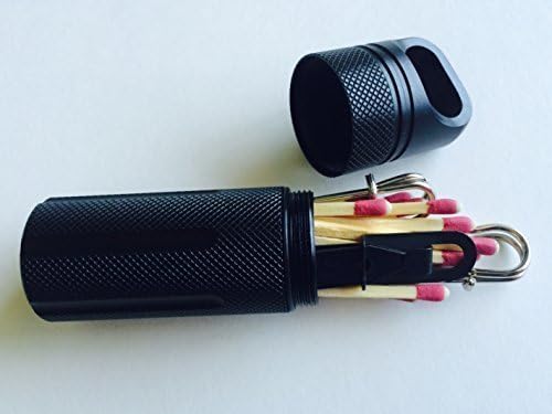 Storm Proof Tactical Life Capsule/Match Case Black Anodized Cast Alloy by Ode Irish
