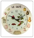 Wall Clock for Kitchen Decor Coffee Theme