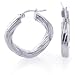Jewelry : Sterling Silver Polished-Fluted "V-Shape" Hoop Earring