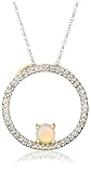 10k Yellow Gold Opal and Diamond Circle Pendant