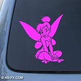 TINKERBELL - Disney - Car, Truck, Notebook, Vinyl Decal Sticker #1035 | Vinyl Color: Pink