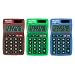 Handheld Calculator,8-Digit,Dual Powered,Large LCD,Assorted