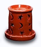 Moroccan Star Moon Candle Holder Brown