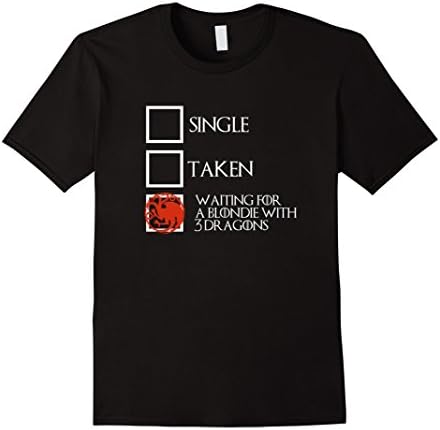 Men's Targaryen T-Shirt Single Taken Blondie With Dragons Large Black