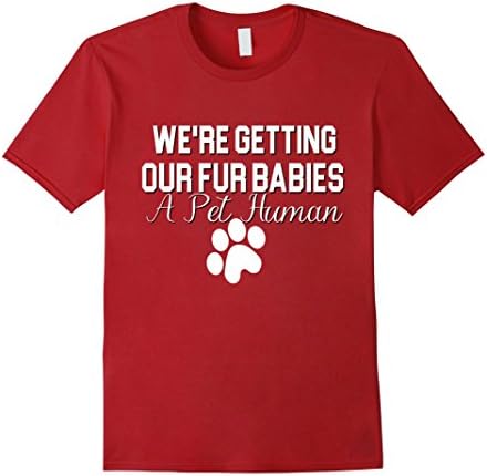 Men's Funny Maternity Shirt Fur Babies Cat Dog Pregnant Pet Human Small Cranberry