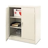 ALERA Quick-Assemble Cabinet, 1 Fixed/2 Adjustable Shelves, 36 x 18 x 42, Black
