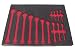 Foam Tool Organizer for 14 Craftsman Inch Wrenches, Black and Red